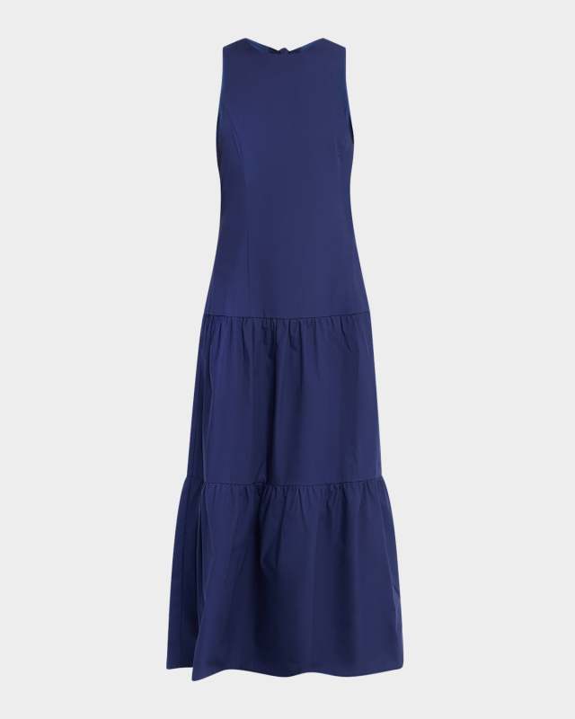 Zelda Sleeveless Tiered Cotton Maxi Dress